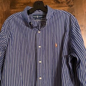 Ralph Lauren Blue and White Striped Shirt
